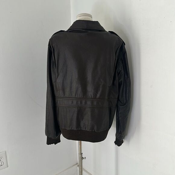 Vintage Wilson’s Leather Brown Leather 70s Flight Bomber - Picture 6 of 10